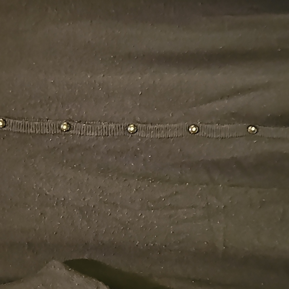 East 5th Woman Black cardigan with little rhinestone and black buttons. 1X - Picture 3 of 8
